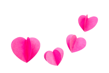 flying heart paper cut isolated on white