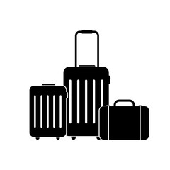 Set of luggage icon, rolling suitcase,travel luggage. Flat vector illustration design