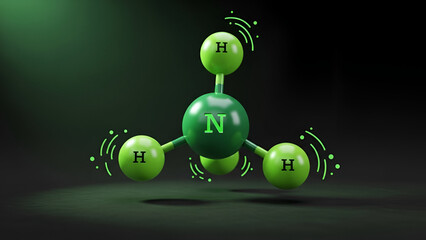 Ammonia Molecule Representation: A 3D Model with Symbolic Significance and Conceptual Visualisation