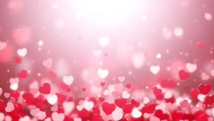 Romantic valentine's day background with red and white hearts