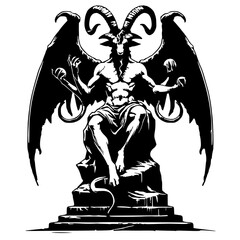Silhouette of the statue of Baphomet
