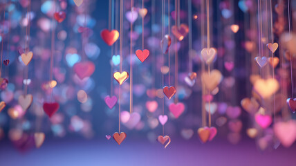 Valentine's Day Concept with Floating Hearts