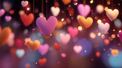 Valentine's Day Concept with Floating Hearts