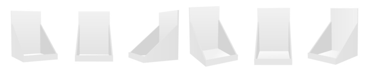 display box set. Cardboard Counter Display Boxes Mockups template