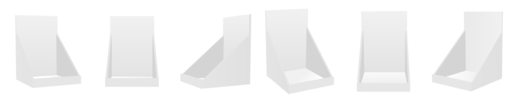 display box set. Cardboard Counter Display Boxes Mockups template