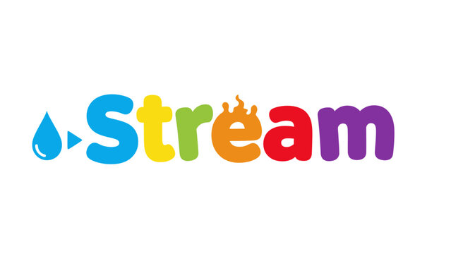 Colorful "Stream" wordmark logo; a drop and triangle prefix "S" and a stylized flame over the "e.