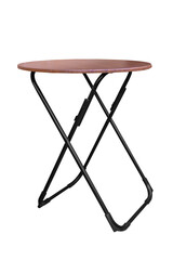 Folding round table wooden on top