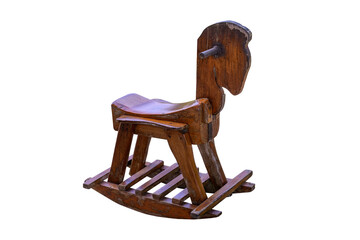 Vintage wooden rocking horse toy