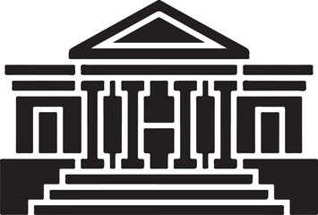  classic building with columns and triangular roof