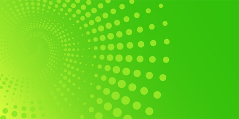 Abstract green gradient vector banner. Halftone dotted minimal contemporary long background art illustrations