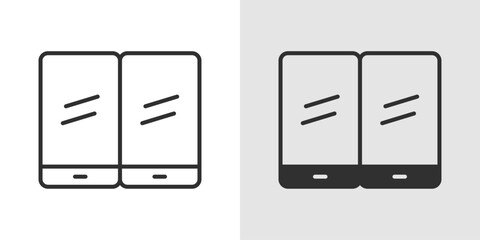 Foldable Phone Icon representing innovative mobile technology, flexible displays, and modern smartphone design. © Nimra