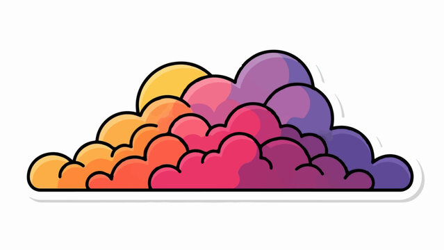 Abstract, stylized cloud formation with a gradient of warm to cool colors