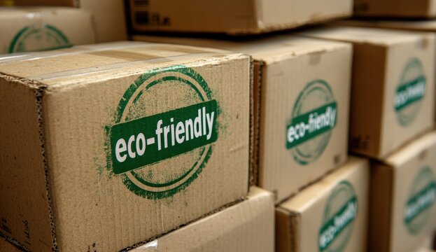 A stack of eco-friendly boxes, showcasing sustainable packaging options, emphasizing environmental consciousness and responsible consumer choices.