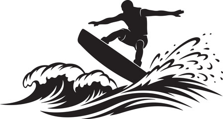 Water Ski Silhouette Vector Bundle
