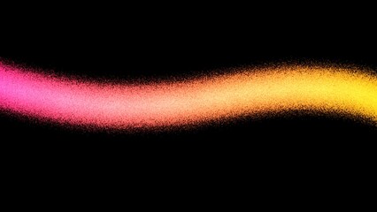 Noisy grainy gradient color flow wave shaped backdrop design. Abstract glowing dust grain noise flow neon gradient multicolour background on dark.