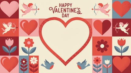 Celebrating love valentine's day card design festive atmosphere digital art heartwarming colors whimsical elements romantic concept for creative inspiration