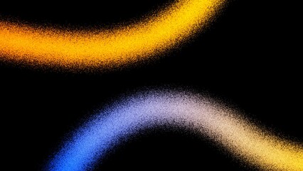 Noisy grainy gradient color flow wave shaped backdrop design. Abstract glowing dust grain noise flow neon gradient multicolour background on dark.