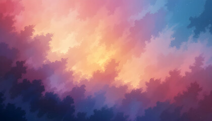 Abstract Swirling Clouds in Vibrant Sunset Colors background