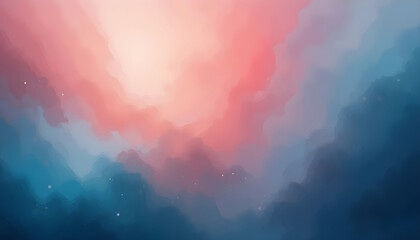 Abstract watercolor clouds with pink and blue hues and subtle sparkles image photo