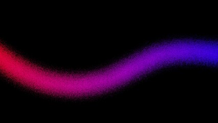 Noisy grainy gradient color flow wave shaped backdrop design. Abstract glowing dust grain noise flow neon gradient multicolour background on dark.