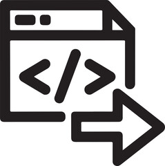 upward arrow emerging from a box, symbolizing growth or upload