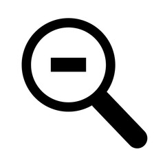 magnifying glass diminution, reduction on a white background