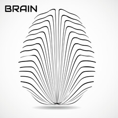 Abstract human brain. Logo with lines