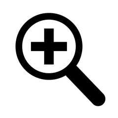 Fototapeta premium magnifying glass enlarge plus sign on a white background
