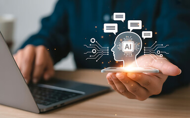 Person using ai-powered smartphone