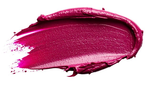 Dark Pink Lipstick Texture Stroke on White Background