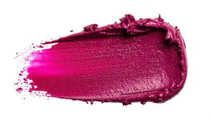 Dark Pink Lipstick Texture Stroke on White Background