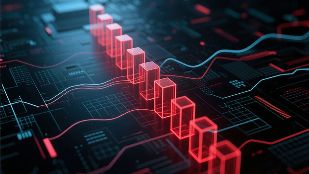 perspective-view-financial-data-neon-bar-chart