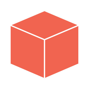 Red Cube Vector Illustration