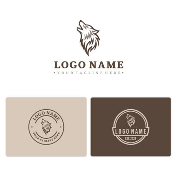 Tribal-Inspired Earth Tone Wolf Logo for Nature or Adventure Brands