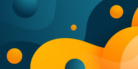 Abstract colorful wave blue and orange color pattern shapes element concept background. Trendy background style. Dynamic color design.