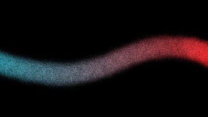 Noisy grainy gradient color flow wave shaped backdrop design. Abstract glowing dust grain noise flow neon gradient multicolour background on dark.