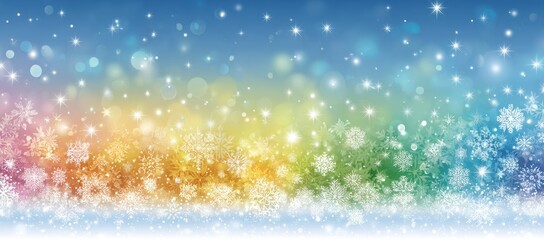 Colorful winter frame for Christmas, provides copy space for text and ads, incorporates image technology