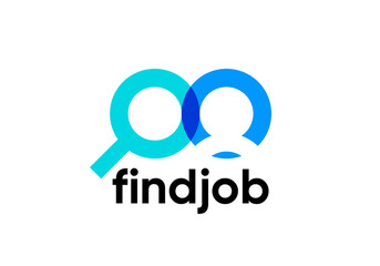 simple find job logo. creative search work vector graphic design
