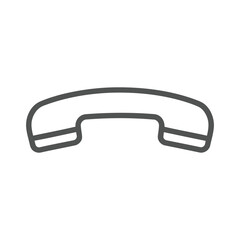 Simple black telephone call symbol isolated on transparent background