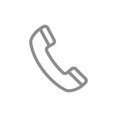 Simple black telephone call symbol isolated on transparent background