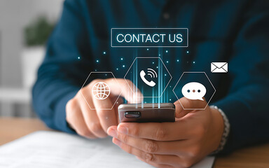 Contact us options on mobile device