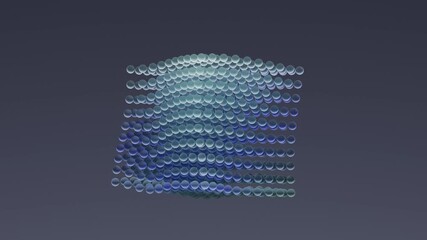 Soft-gradient 3D shapes moving in calm fluid animation