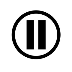 Pause icon vector on white background