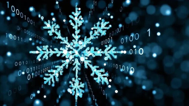 Binary code-backed digital snowflake for seasonal technologies