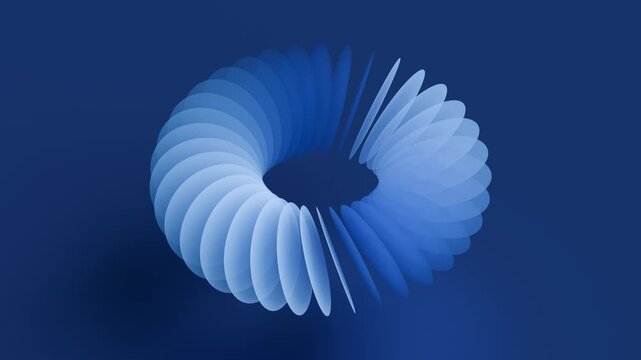 Flowing blue spiral with elegant, flower-like petal shapes