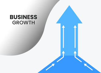 blue arrow moving upward business sale growth with white arrows vector illustration 