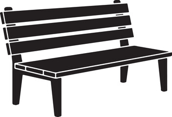 Modern Park Bench Silhouette Design for Outdoor Seating Area