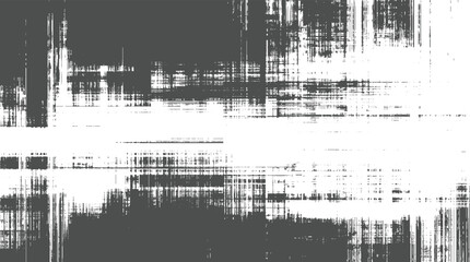 Monochrome abstract distressed texture with dense horizontal and vertical lines and smudges creating a noisy glitchy digital artifact effect