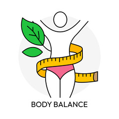 Female Waist Measurement Symbol Representing Body Balance and Wellness