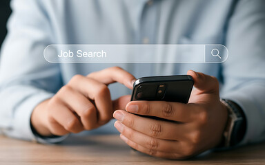 Conducting a job search on smartphone